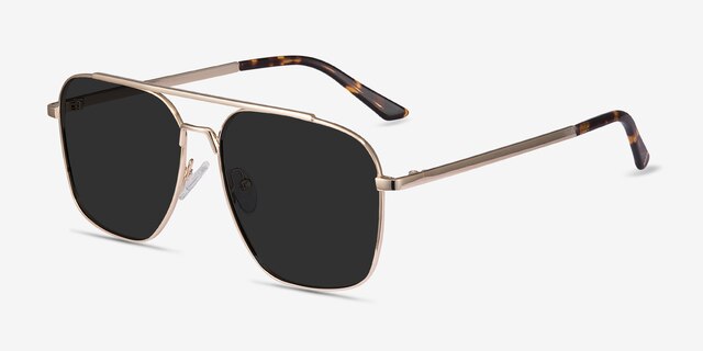 Route 66 Golden MetalSunglass Frames from EyeBuyDirect, Angle View
