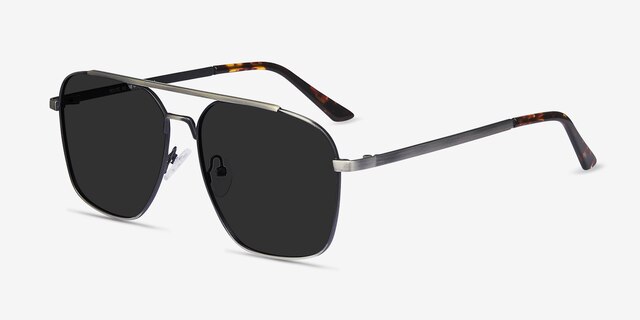 Route 66 Gunmetal MetalSunglass Frames from EyeBuyDirect, Angle View