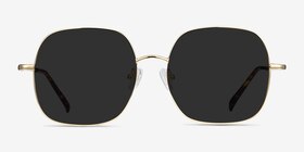 Sun Movement Doré Métal Soleil de Lunette de vue d'EyeBuyDirect, Vue de Face