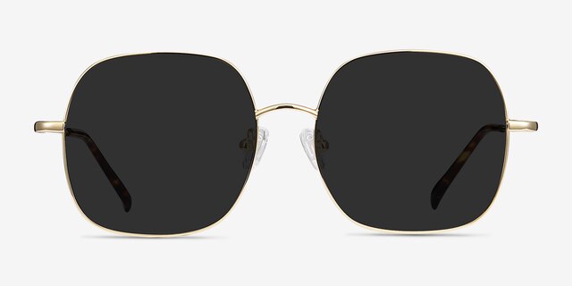 Sun Movement Doré MétalSoleil de Lunette de vue d'EyeBuyDirect, Vue de Face