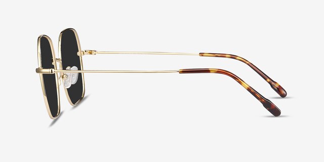 Sun Movement Doré MétalSoleil de Lunette de vue d'EyeBuyDirect, Vue de Côté