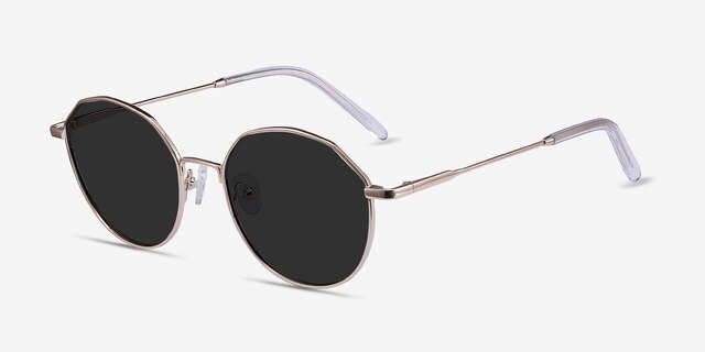Village Rose Gold MetalSunglass Frames from EyeBuyDirect, Angle View