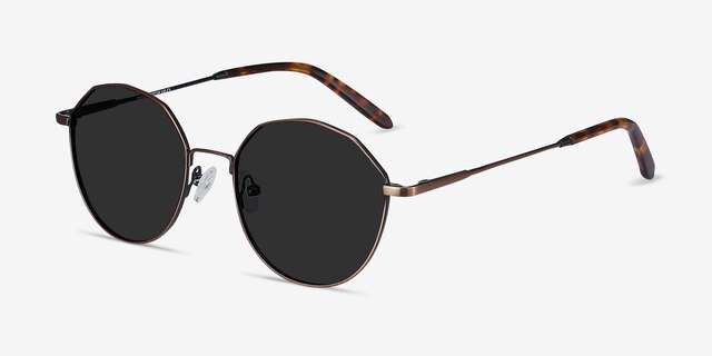 Village Bronze MetalSunglass Frames from EyeBuyDirect, Angle View