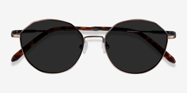 Village Bronze MetalSunglass Frames from EyeBuyDirect, Closed View