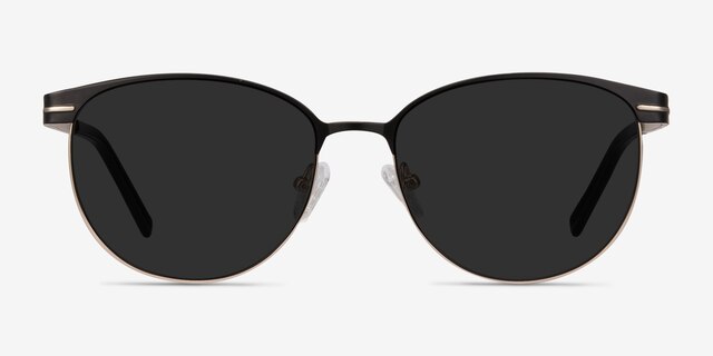 Maui Noir MétalSoleil de Lunette de vue d'EyeBuyDirect, Vue de Face