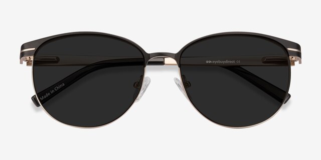 Maui Noir MétalSoleil de Lunette de vue d'EyeBuyDirect, Vue Rapprochée