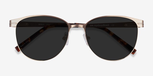 Maui Rose Gold MetalSunglass Frames from EyeBuyDirect, Closed View