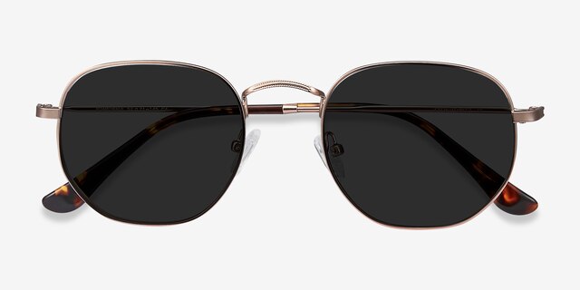 Boardwalk Rose Gold MetalSunglass Frames from EyeBuyDirect, Closed View