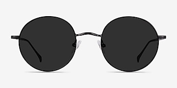 Sun Synapse - Round Black Frame Prescription Sunglasses