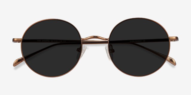 Sun Synapse Brown MetalSunglass Frames from EyeBuyDirect, Closed View