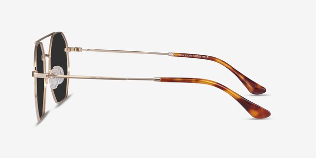 Sun Eight Golden MetalSunglass Frames from EyeBuyDirect, Side View