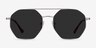 Sun Eight Argenté MétalSoleil de Lunette de vue d'EyeBuyDirect, Vue de Face