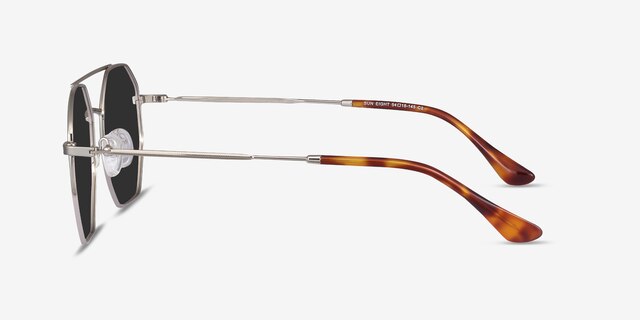 Sun Eight Argenté MétalSoleil de Lunette de vue d'EyeBuyDirect, Vue de Côté