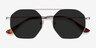 Sun Eight Argenté MétalSoleil de Lunette de vue d'EyeBuyDirect, Vue Rapprochée