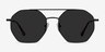 Sun Eight Noir MétalSoleil de Lunette de vue d'EyeBuyDirect, Vue de Face