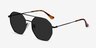 Sun Eight Noir MétalSoleil de Lunette de vue d'EyeBuyDirect, Vue d'Angle