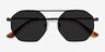 Sun Eight Noir MétalSoleil de Lunette de vue d'EyeBuyDirect, Vue Rapprochée
