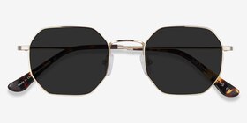 Sun Soar Doré Métal Soleil de Lunette de vue d'EyeBuyDirect, Vue Rapprochée