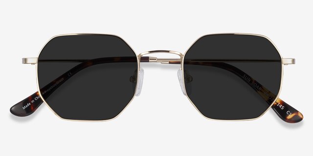 Sun Soar Doré MétalSoleil de Lunette de vue d'EyeBuyDirect, Vue Rapprochée