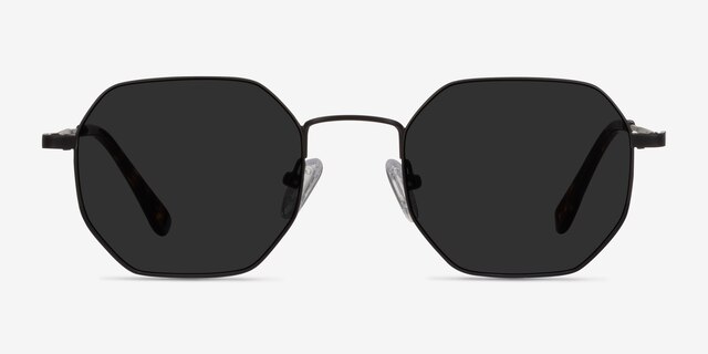 Sun Soar Noir MétalSoleil de Lunette de vue d'EyeBuyDirect, Vue de Face
