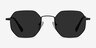 Sun Soar Noir MétalSoleil de Lunette de vue d'EyeBuyDirect, Vue de Face