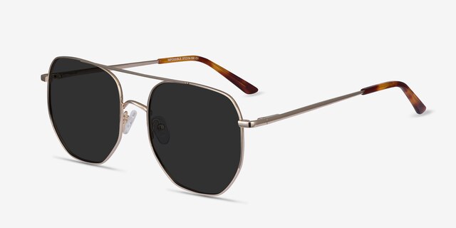 Impossible Golden MetalSunglass Frames from EyeBuyDirect, Angle View