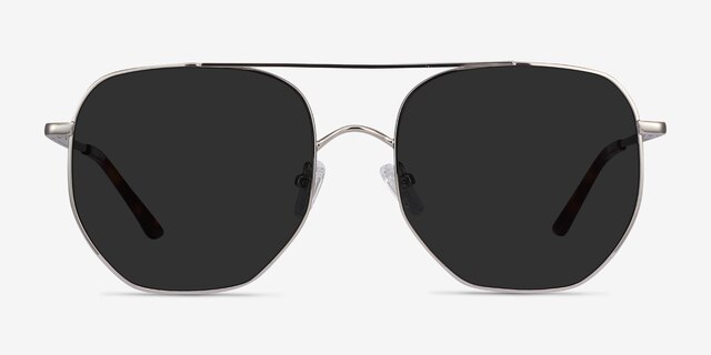 Impossible Silver MetalSunglass Frames from EyeBuyDirect, Front View