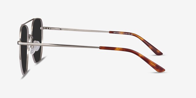 Impossible Silver MetalSunglass Frames from EyeBuyDirect, Side View