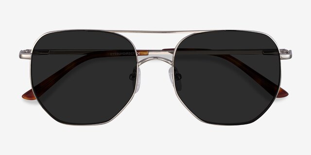Impossible Silver MetalSunglass Frames from EyeBuyDirect, Closed View