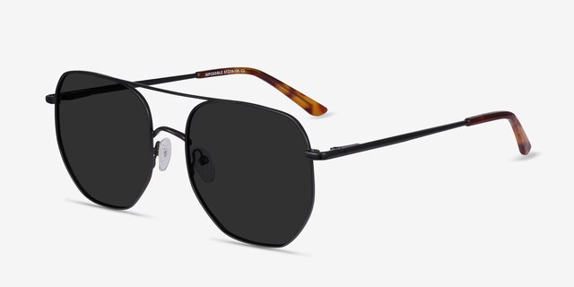 Impossible Black MetalSunglass Frames from EyeBuyDirect, Angle View