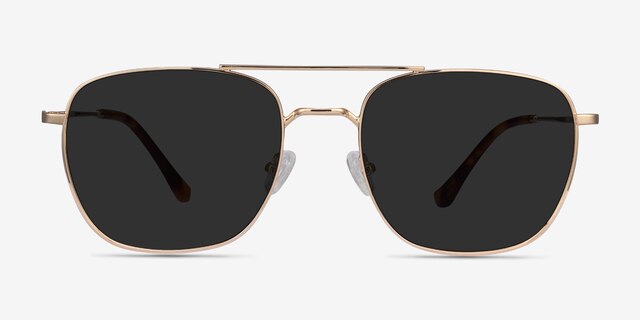 Seeker Golden MetalSunglass Frames from EyeBuyDirect, Front View