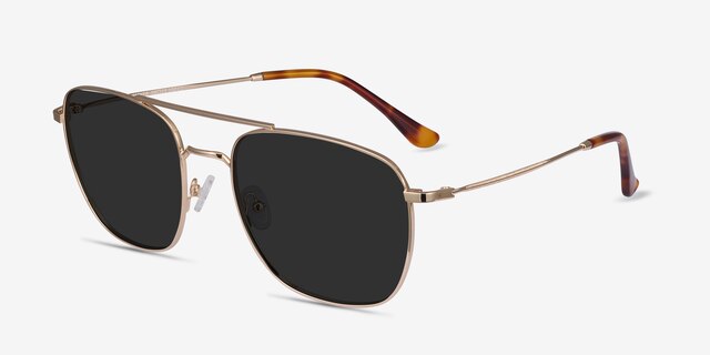Seeker Golden MetalSunglass Frames from EyeBuyDirect, Angle View