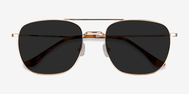 Seeker Golden MetalSunglass Frames from EyeBuyDirect, Closed View
