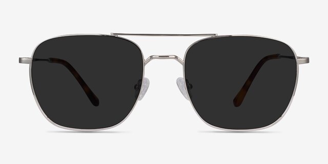 Seeker Silver MetalSunglass Frames from EyeBuyDirect, Front View