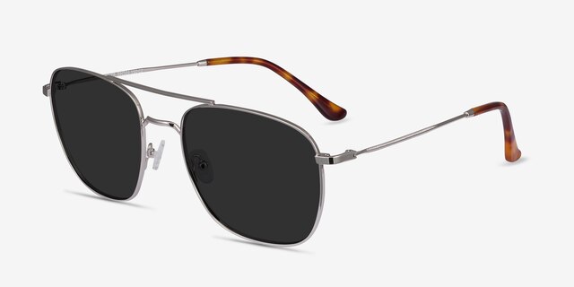 Seeker Silver MetalSunglass Frames from EyeBuyDirect, Angle View