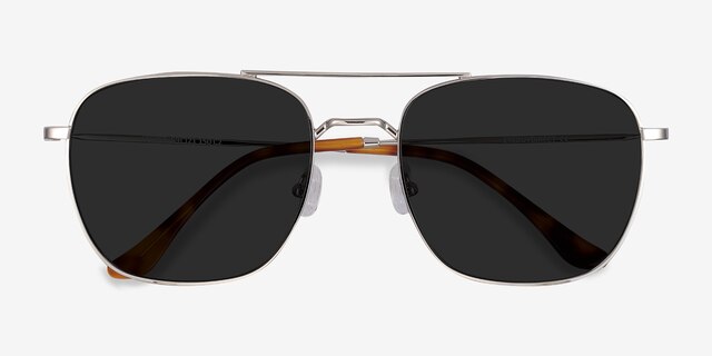 Seeker Silver MetalSunglass Frames from EyeBuyDirect, Closed View