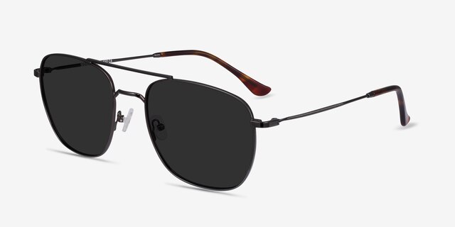 Seeker Gunmetal MetalSunglass Frames from EyeBuyDirect, Angle View