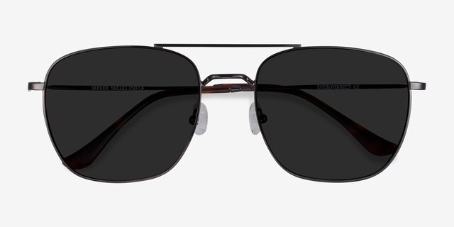 Seeker Gunmetal MetalSunglass Frames from EyeBuyDirect, Closed View