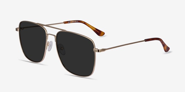Blaze Golden MetalSunglass Frames from EyeBuyDirect, Angle View