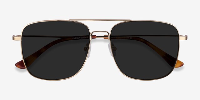 Blaze Golden MetalSunglass Frames from EyeBuyDirect, Closed View