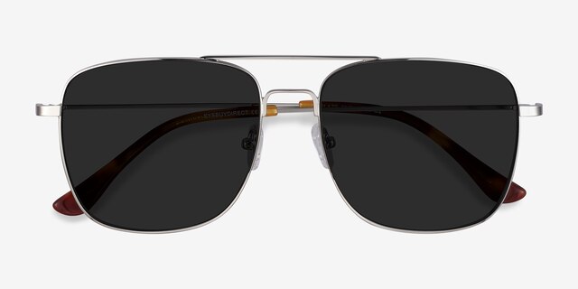 Blaze Silver MetalSunglass Frames from EyeBuyDirect, Closed View