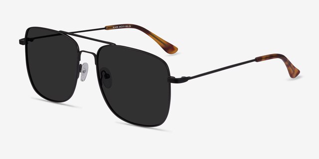 Blaze Black MetalSunglass Frames from EyeBuyDirect, Angle View