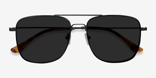 Blaze Black MetalSunglass Frames from EyeBuyDirect, Closed View