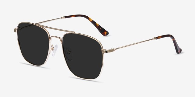 Sun Fame Golden MetalSunglass Frames from EyeBuyDirect, Angle View