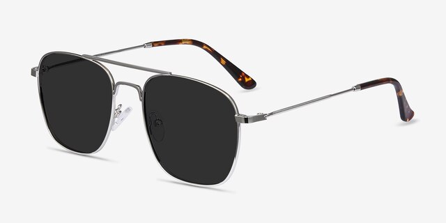 Sun Fame Silver MetalSunglass Frames from EyeBuyDirect, Angle View
