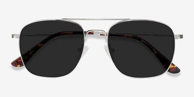 Sun Fame Silver MetalSunglass Frames from EyeBuyDirect, Closed View