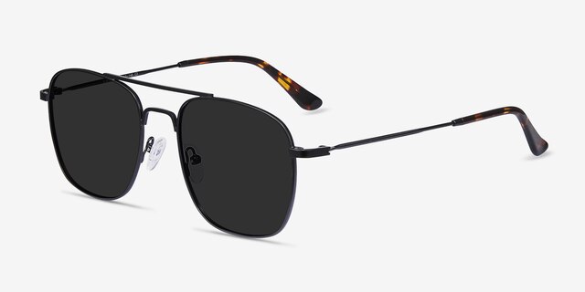 Sun Fame Black MetalSunglass Frames from EyeBuyDirect, Angle View