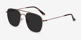 Sun Fame Or rose Métal Soleil de Lunette de vue d'EyeBuyDirect, Vue d'Angle