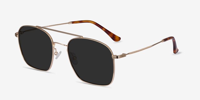 Itza Golden MetalSunglass Frames from EyeBuyDirect, Angle View