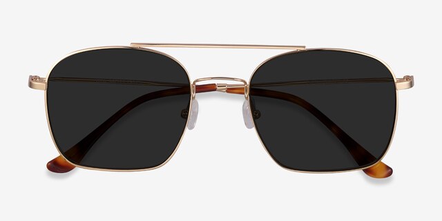 Itza Golden MetalSunglass Frames from EyeBuyDirect, Closed View